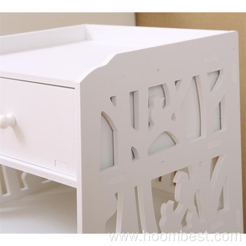 Small Side Table White Bookshelf Bedside Nightstand Table